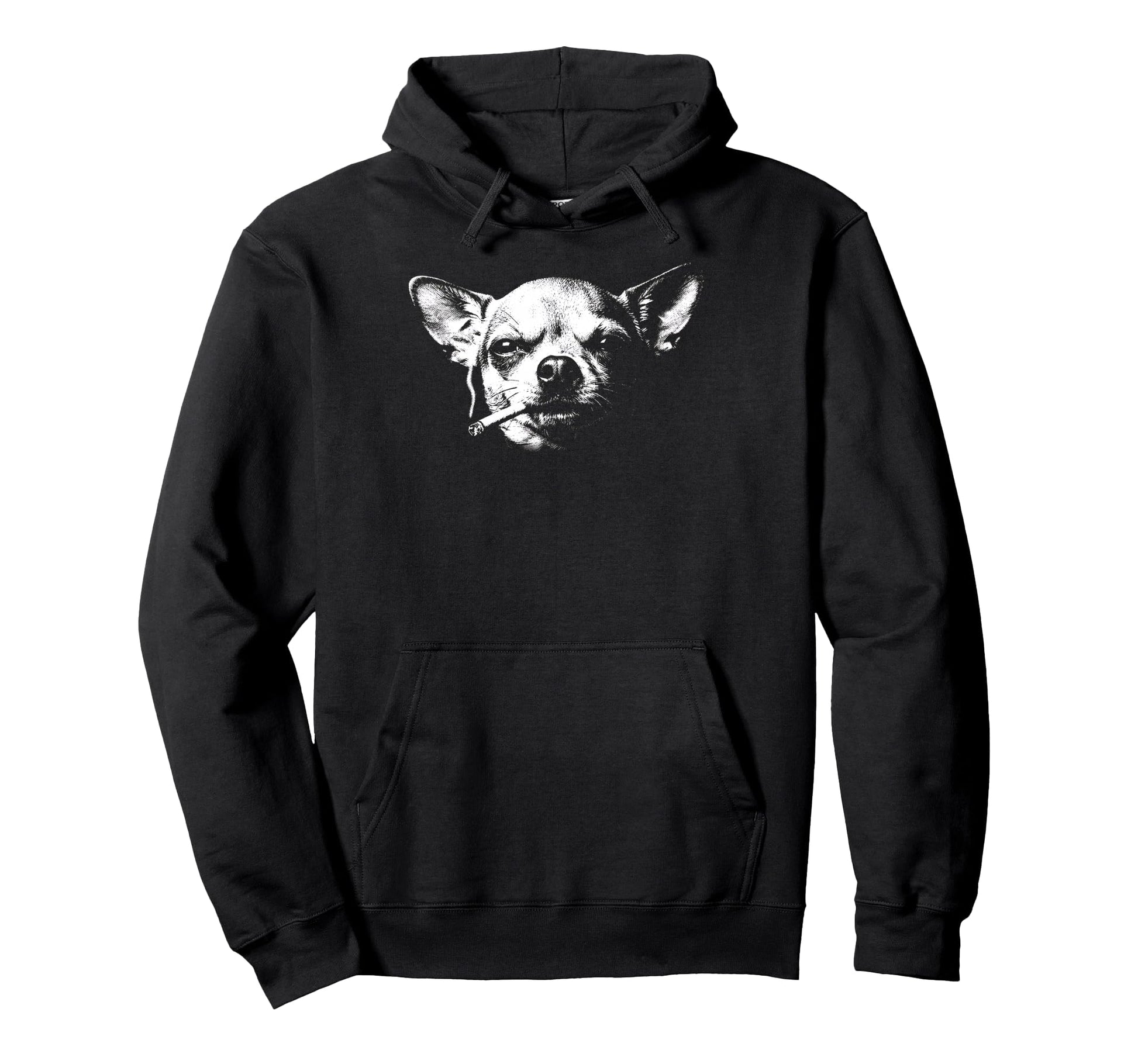 Smoking Chihuahua Y2K Grunge Aesthetic Hoodie - Unique Graphic Men Women - T-Shirt, Sweatshirt, Hoodie