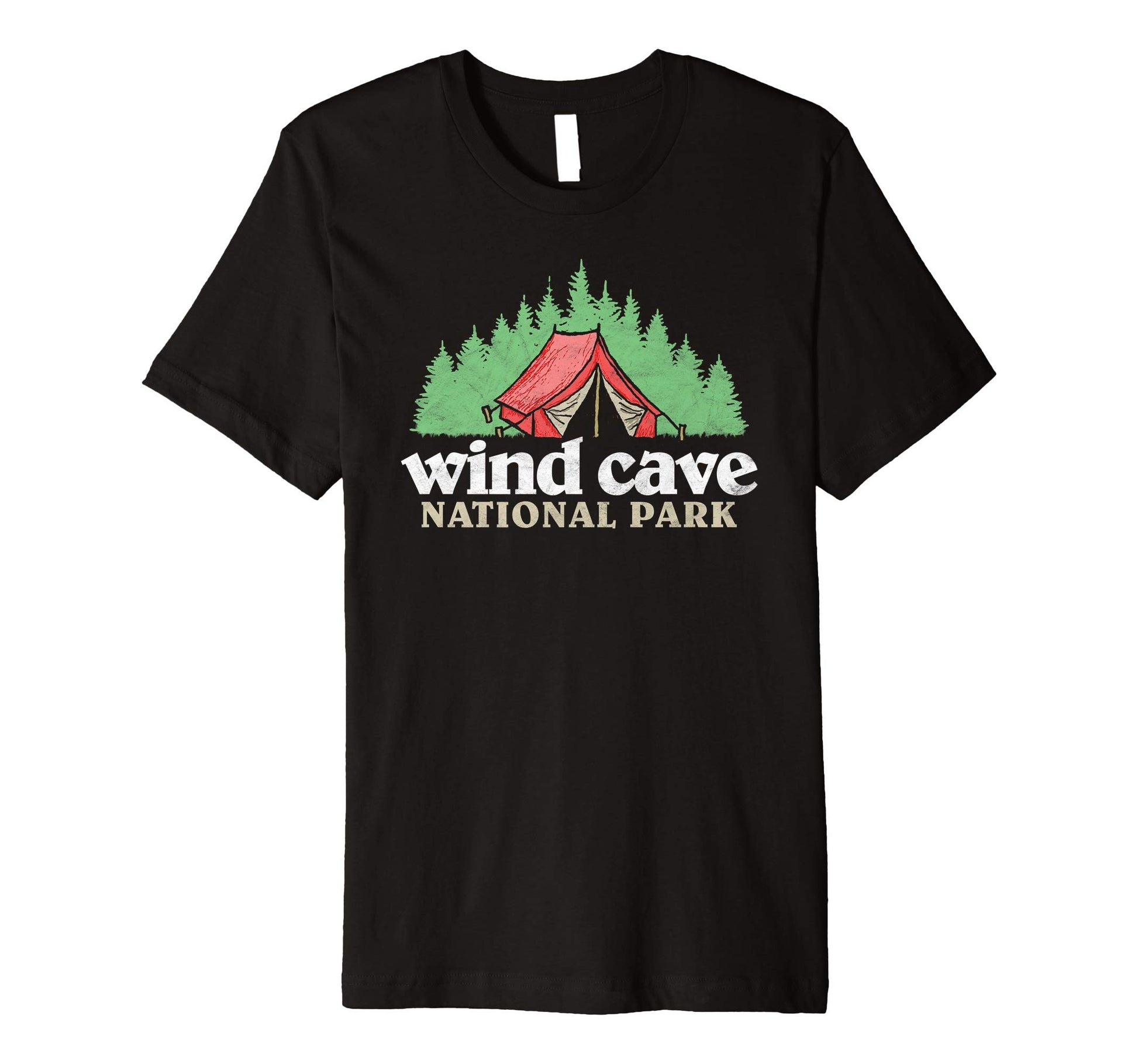 Wind Cave National Park Tent Camping T-Shirt - Custom Art Print Unisex - T-Shirt, Sweatshirt, Hoodie