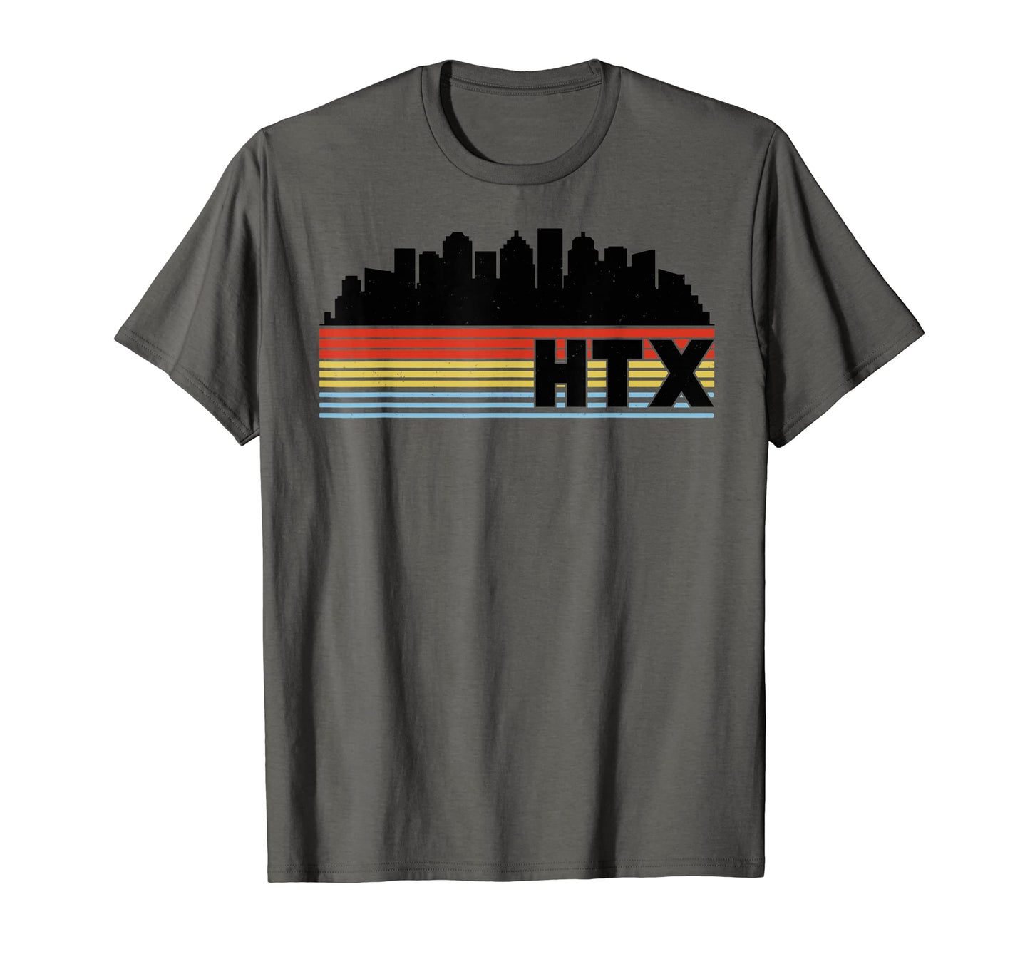 Htx Houston Texas Rainbow Striped City T-Shirt - Unique Graphic Unisex - T-Shirt, Sweatshirt, Hoodie