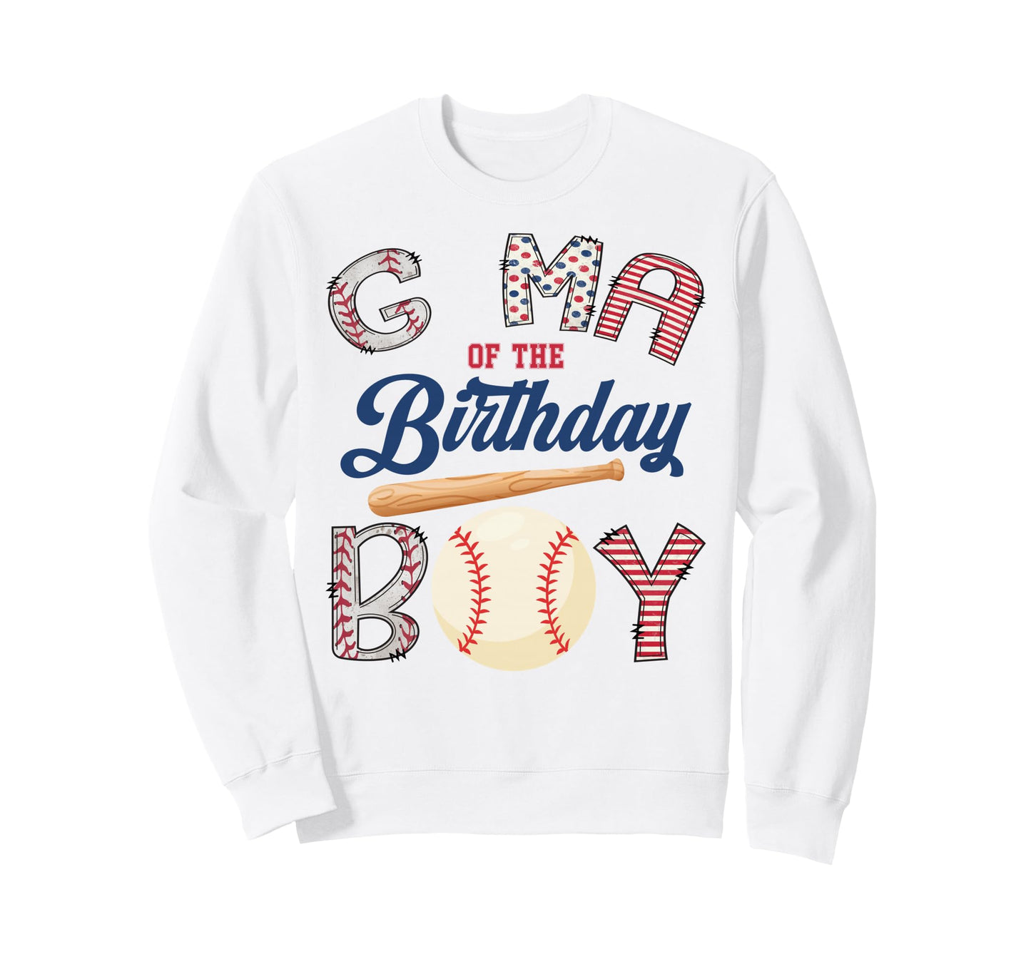 G Ma Birthday Baseball Party Family Sweatshirt - Graphic Print for Adults - T-Shirt, Sweatshirt, Hoodie