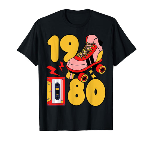 80S Vibes Mixed Tapes Roller Skates 1980 T-Shirt - Graphic Print Unisex - T-Shirt, Sweatshirt, Hoodie