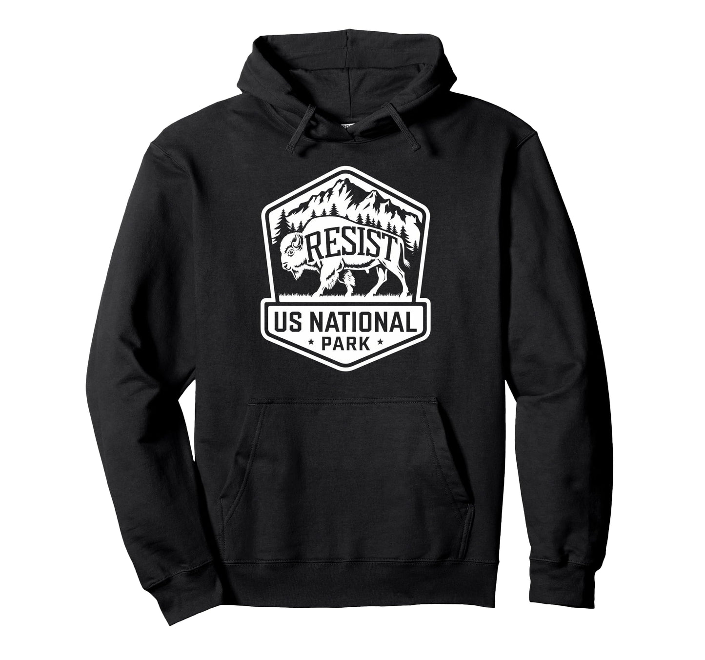 Resist Bison Buffalo Alt Us National Park Hoodie - Novelty Apparel Unisex - T-Shirt, Sweatshirt, Hoodie