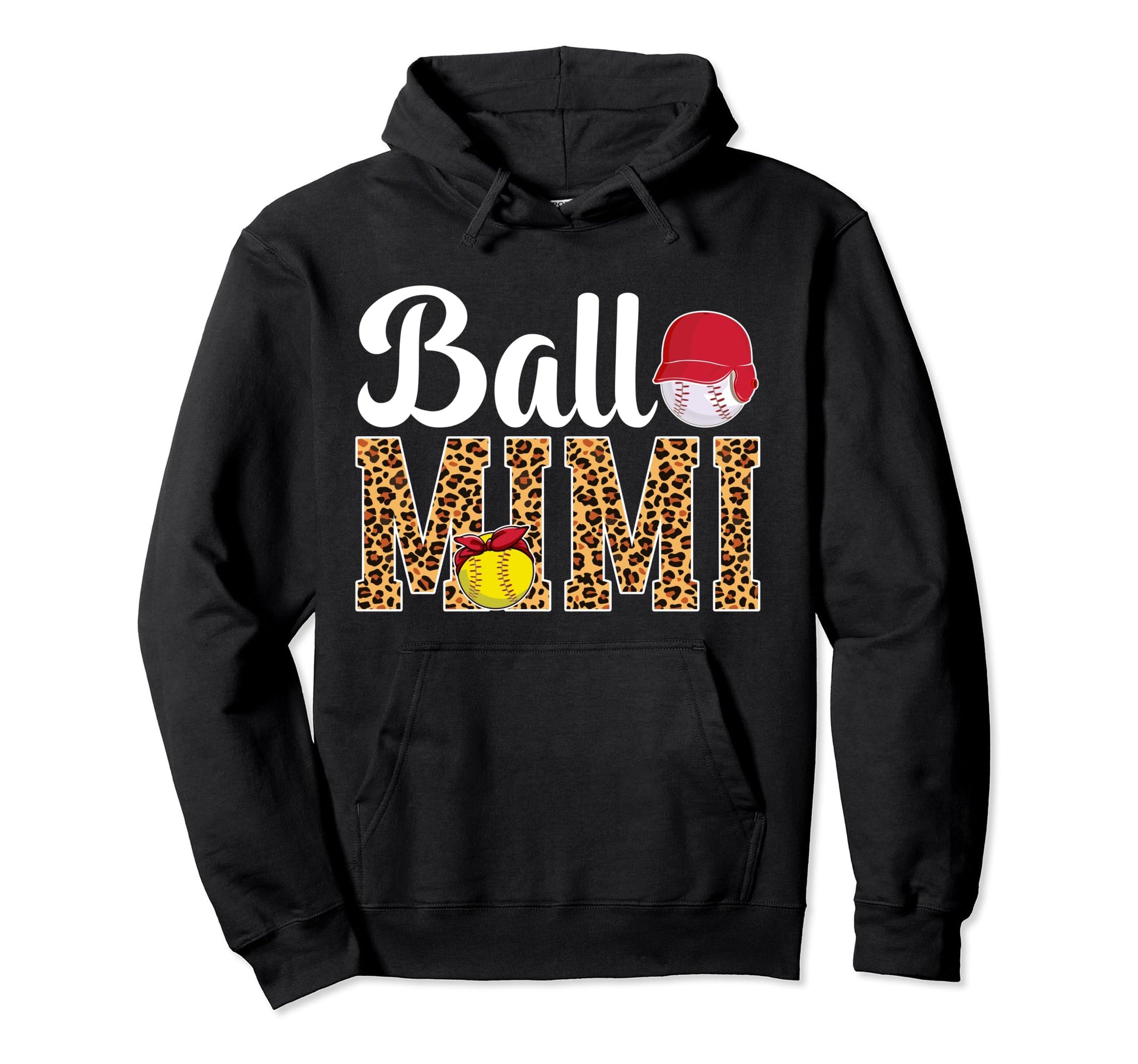 Ball Mimi Leopard Softball Baseball Hoodie - Custom Art Print Men Women - T-Shirt, Sweatshirt, Hoodie