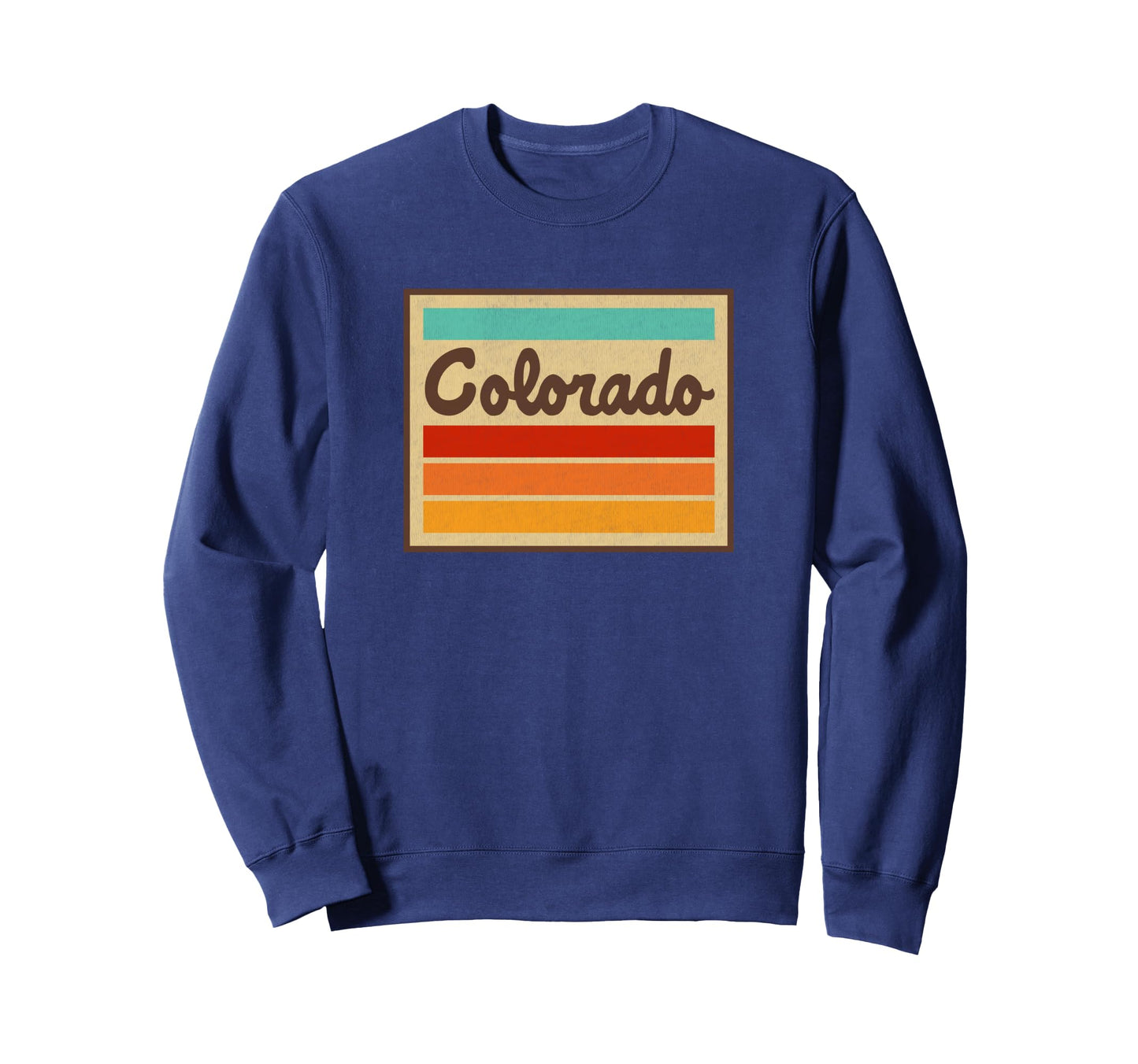 Colorado Script Font 70S Stripes Badge Sweatshirt - Custom Art Print Unisex - T-Shirt, Sweatshirt, Hoodie