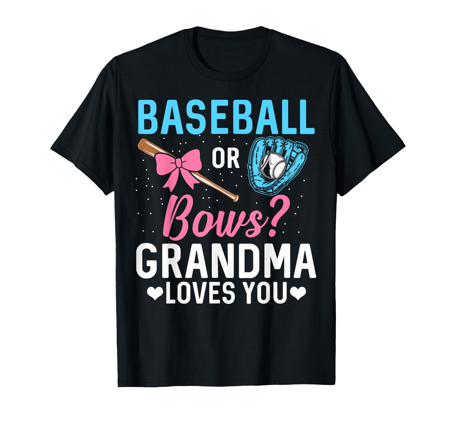 Baseball Or Bows Gender Reveal Baseball T-Shirt - Custom Art Print Unisex - T-Shirt, Sweatshirt, Hoodie