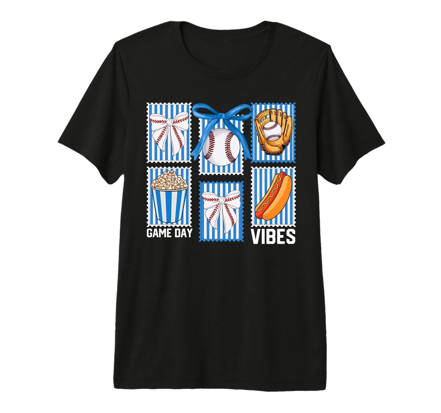 Baseball Stamps Coquette Bow T-Shirt - Custom Art Print for Adults - T-Shirt, Sweatshirt, Hoodie