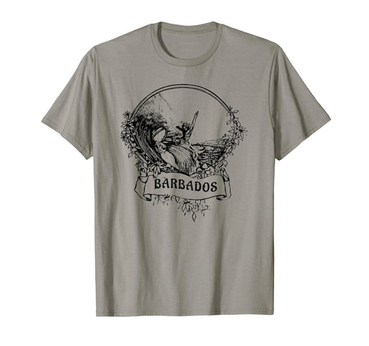 Barbados West Indies Surfing Surfer T-Shirt - Trendy Graphic for Adults - T-Shirt, Sweatshirt, Hoodie