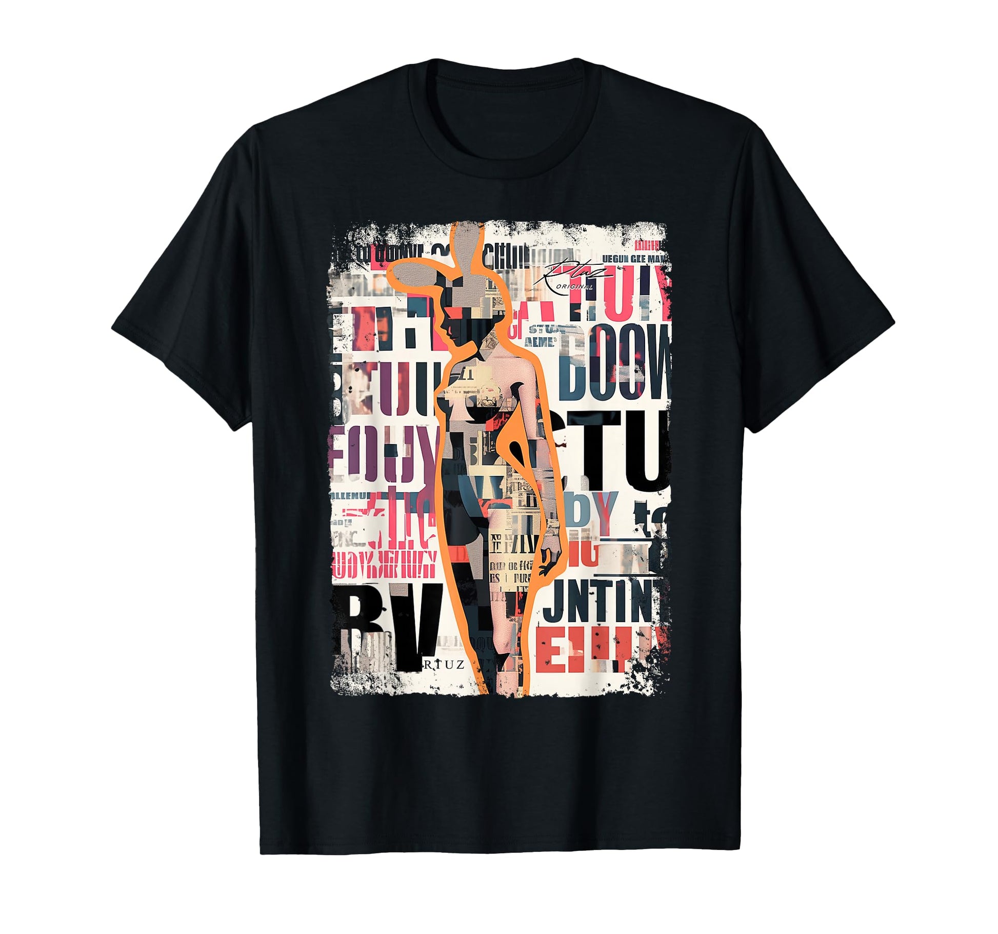 Magazine Cover Bunny Collage Sexy T-Shirt - Custom Art Print Men Women - T-Shirt, Sweatshirt, Hoodie