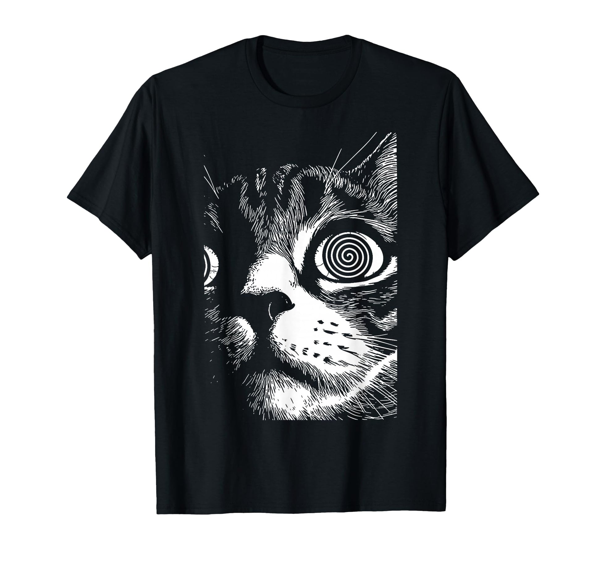 Psychedelic Cat Dark Aesthetic Crust T-Shirt - Graphic Print Men Women - T-Shirt, Sweatshirt, Hoodie
