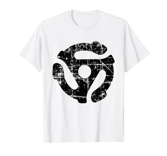 45 Rpm Vinyl Record Adapter Black T-Shirt - Aesthetic Graphic Unisex - T-Shirt, Sweatshirt, Hoodie