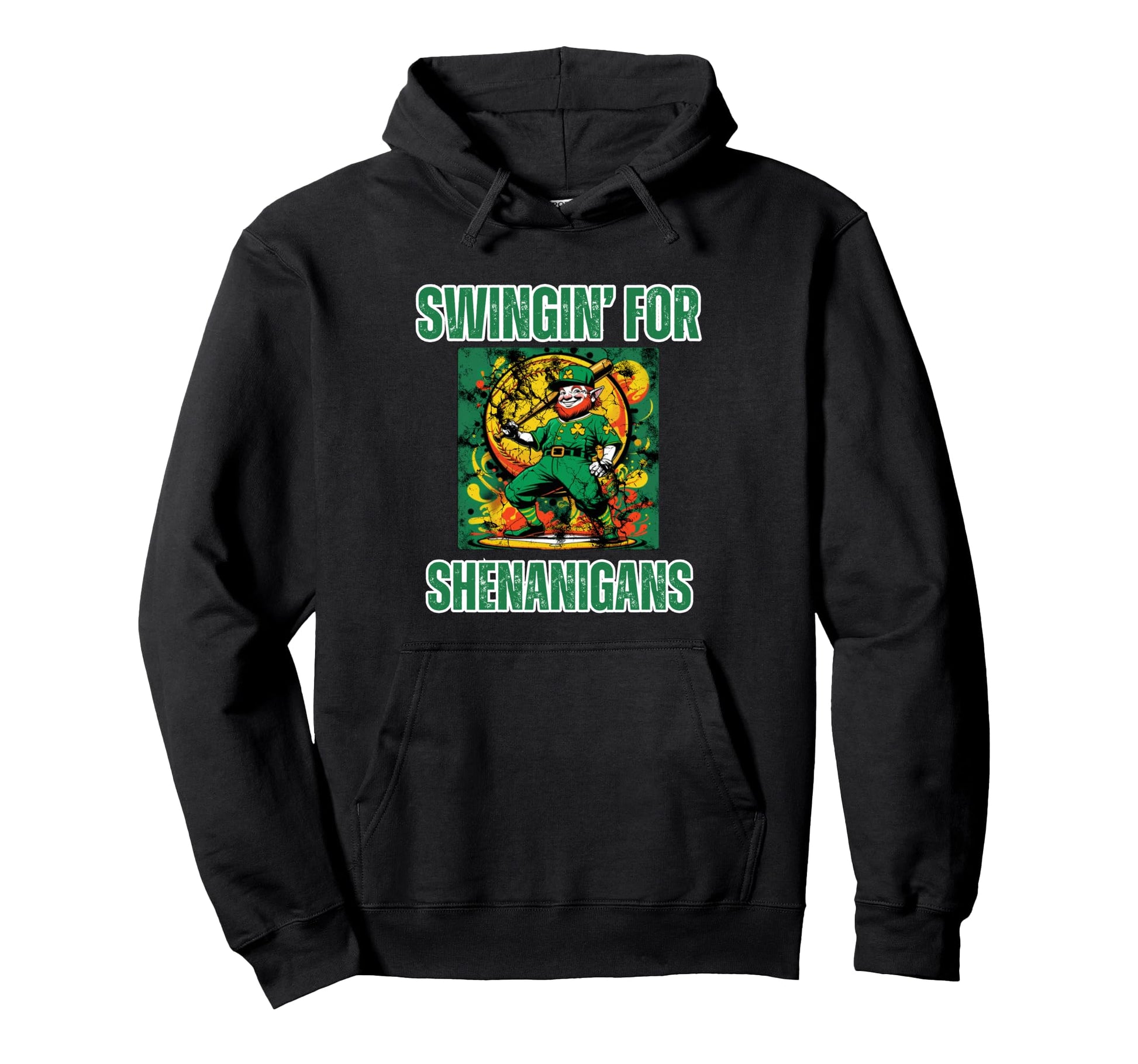 Leprechaun Baseball Power St Patricks Day Hoodie - Minimalist Print Unisex - T-Shirt, Sweatshirt, Hoodie