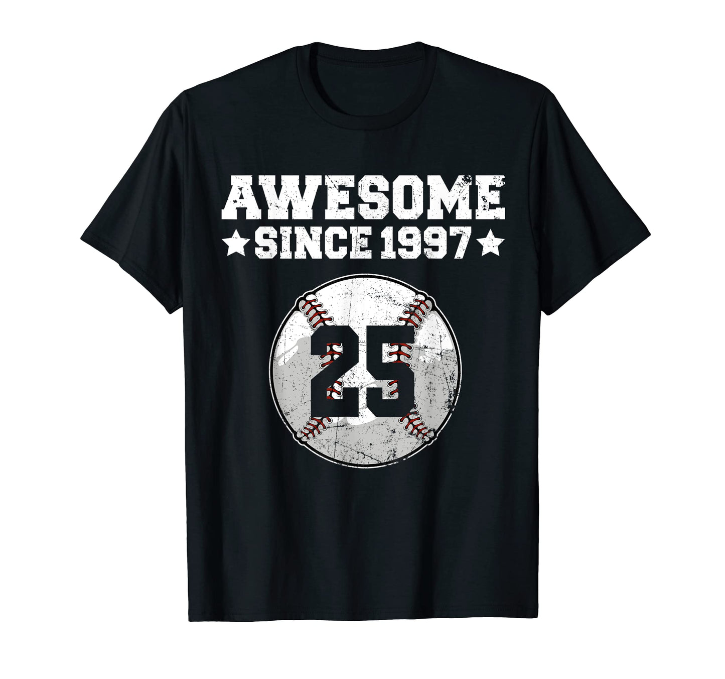 Awesome Since 1997 Baseball 25Th T-Shirt - Fun Novelty Design for Adults - T-Shirt, Sweatshirt, Hoodie