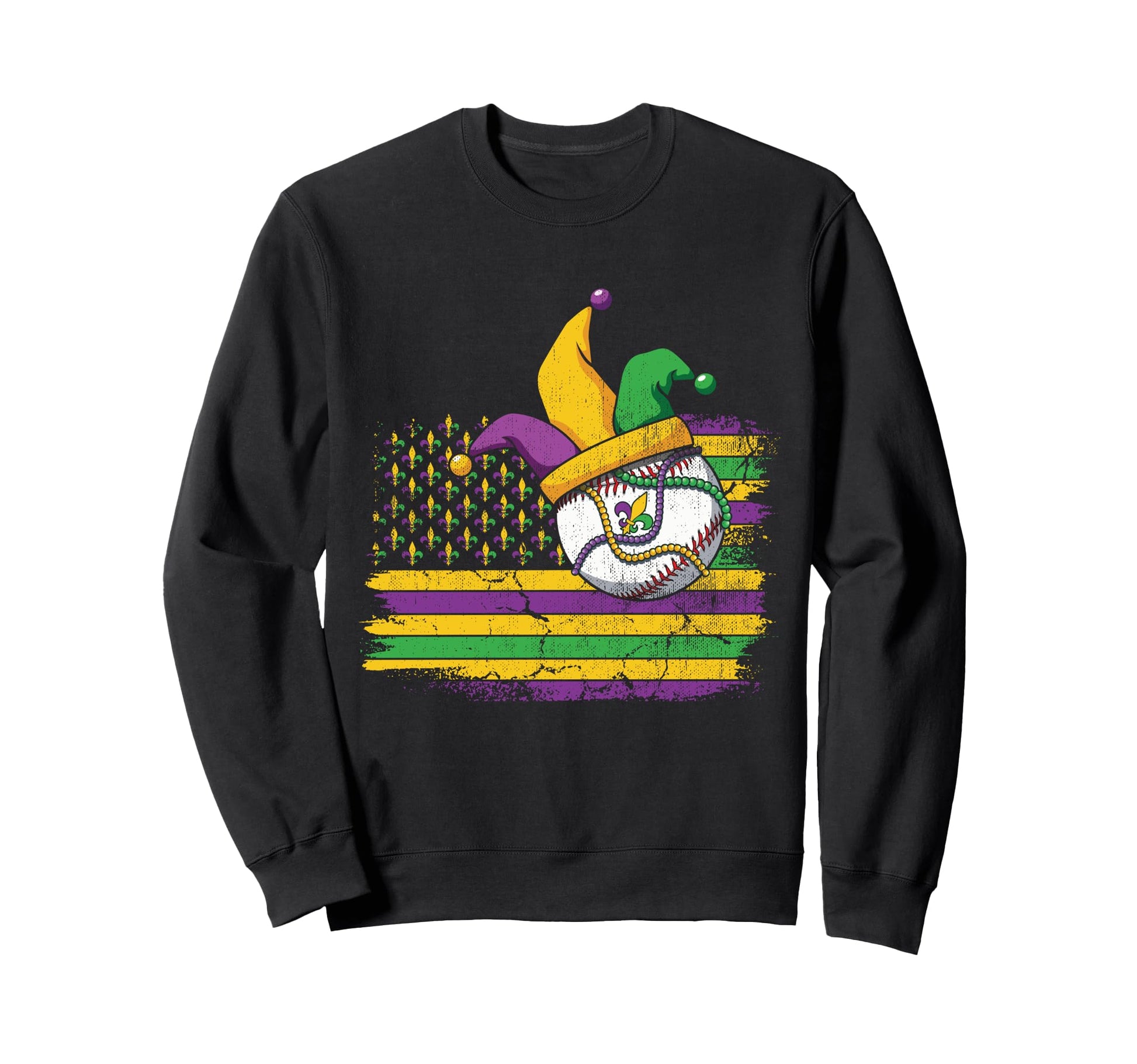 American Flag Baseball Ball Beads Sweatshirt - Streetwear Style Unisex - T-Shirt, Sweatshirt, Hoodie