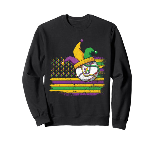 American Flag Baseball Ball Beads Sweatshirt - Streetwear Style Unisex - T-Shirt, Sweatshirt, Hoodie