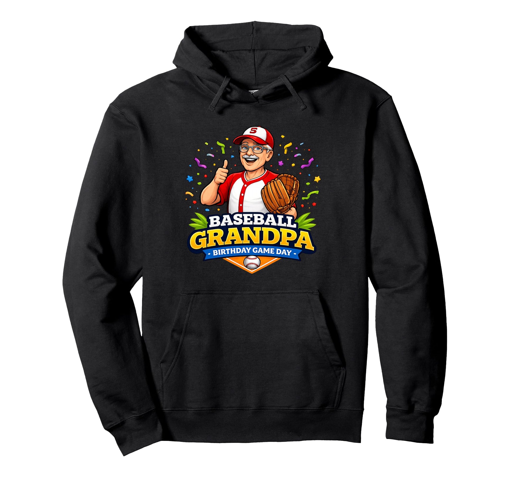 Baseball Grandpa Birthday Funny Game Day Hoodie - Aesthetic Graphic Unisex - T-Shirt, Sweatshirt, Hoodie