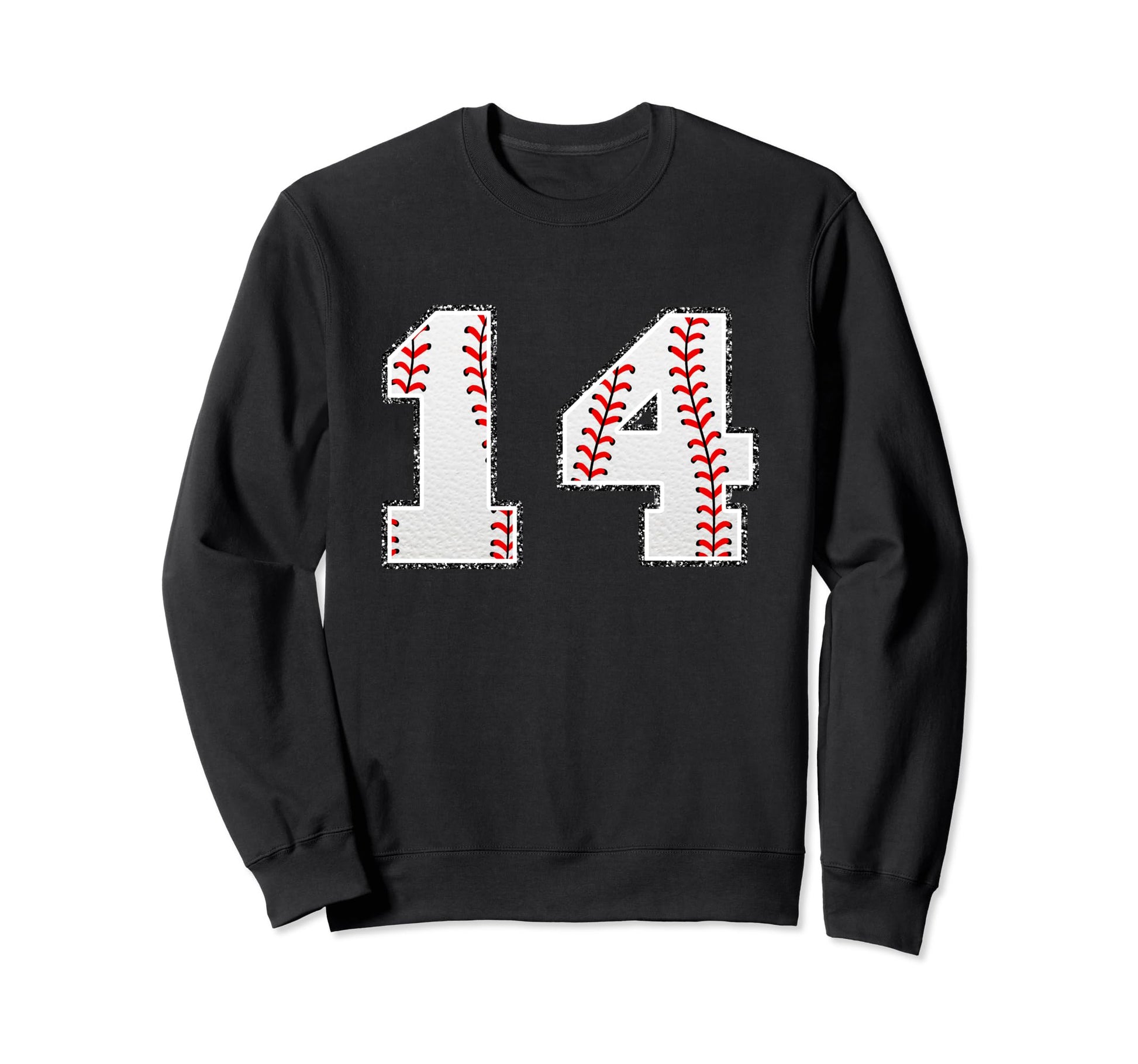 Number 14 Baseball Distressed Number Sweatshirt - Unique Graphic Men Women - T-Shirt, Sweatshirt, Hoodie