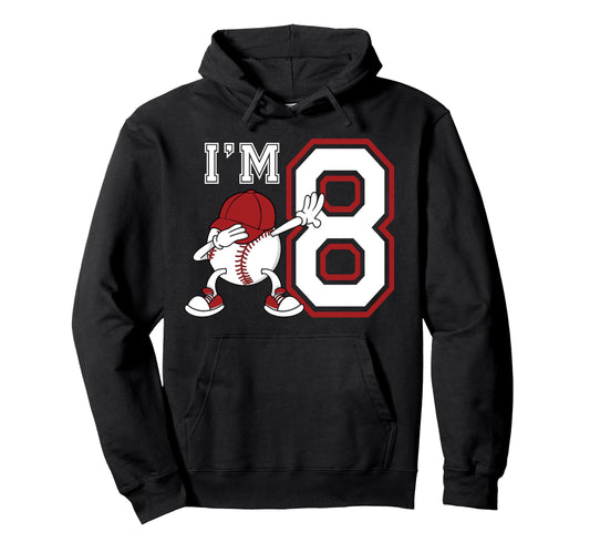 8Th Baseball Birthday Party Eight Year Hoodie - Unique Graphic Men Women - T-Shirt, Sweatshirt, Hoodie