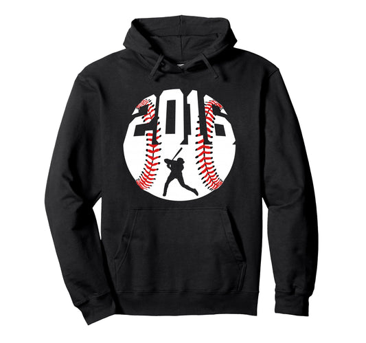 2016 Baseball 10Th Birthday Hoodie - Casual Everyday Wear for Adults - T-Shirt, Sweatshirt, Hoodie