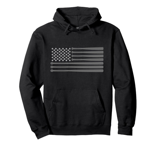 American Flag Baseball Baseball Hoodie - Graphic Print Men Women - T-Shirt, Sweatshirt, Hoodie
