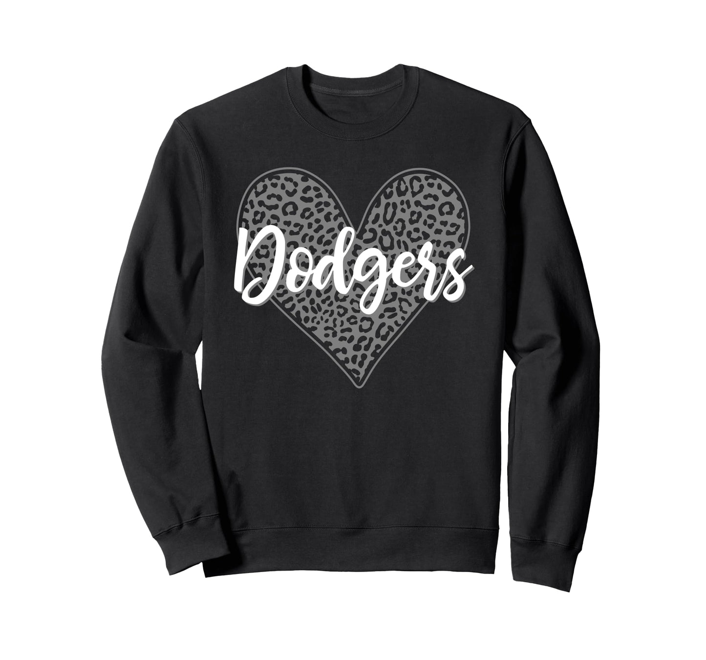 Dodgers Madison Leopard Heart Sweatshirt - Aesthetic Graphic for Adults - T-Shirt, Sweatshirt, Hoodie