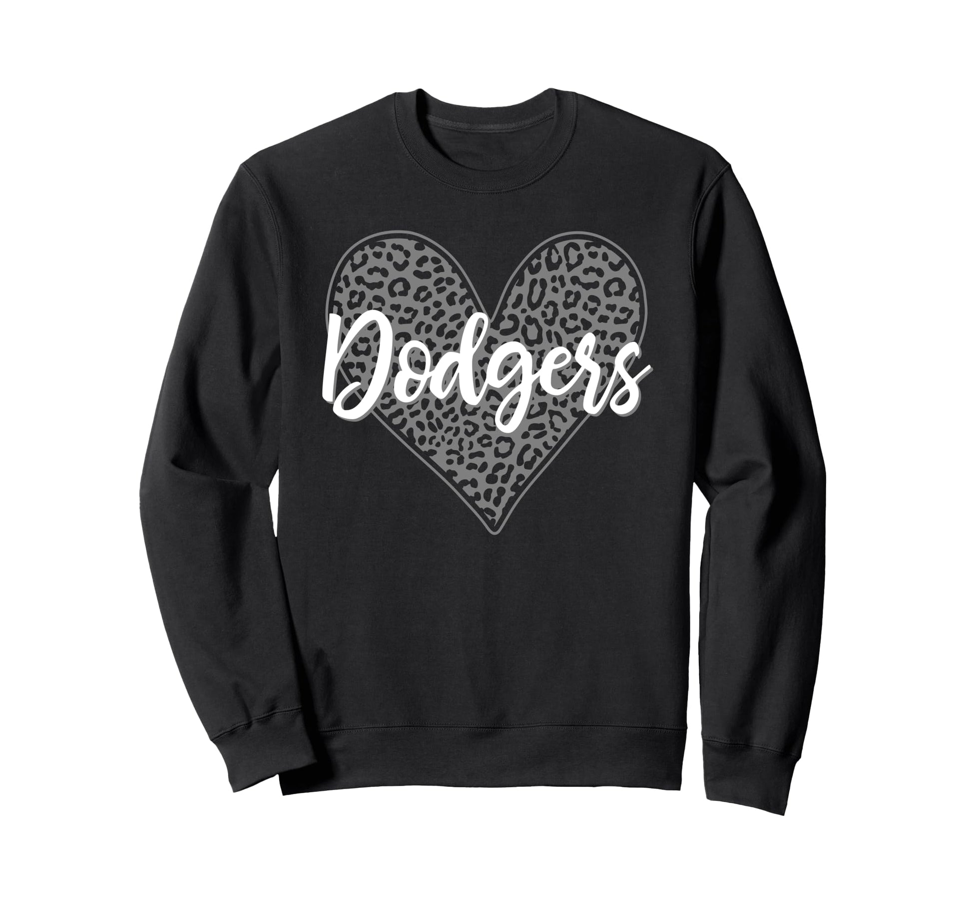 Dodgers Madison Leopard Heart Sweatshirt - Aesthetic Graphic for Adults - T-Shirt, Sweatshirt, Hoodie
