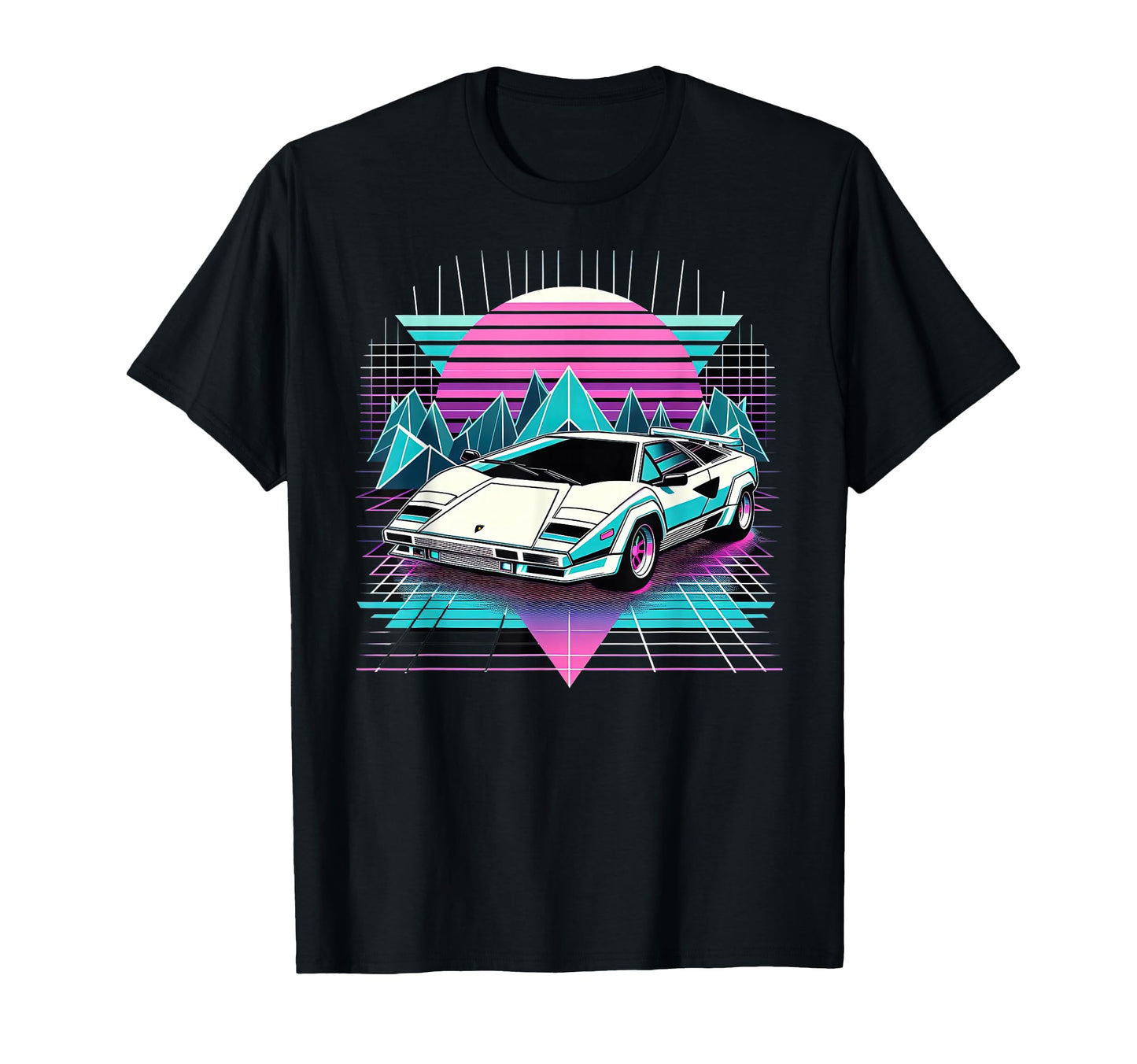 Synthwave Retrowave 80S Sports Car T-Shirt - Custom Art Print Men Women - T-Shirt, Sweatshirt, Hoodie