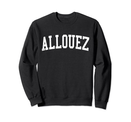 Allouez Wi Distressed White Varsity Sweatshirt - Graphic Print for Adults - T-Shirt, Sweatshirt, Hoodie