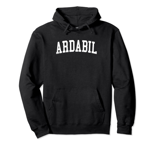 Ardabil Iran Distressed White Varsity Hoodie - Fun Novelty Design Men Women - T-Shirt, Sweatshirt, Hoodie