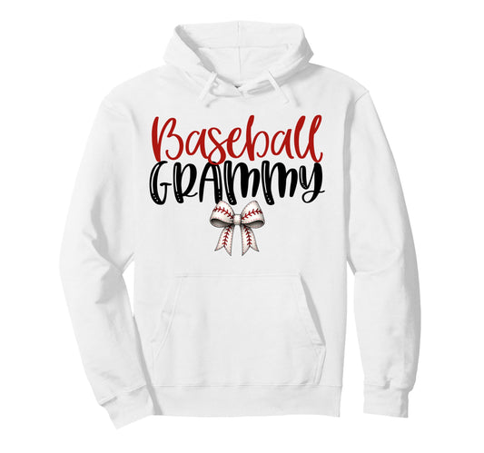 Baseball Grammy Coquette Bow Game Day Hoodie - Trendy Graphic Men Women - T-Shirt, Sweatshirt, Hoodie
