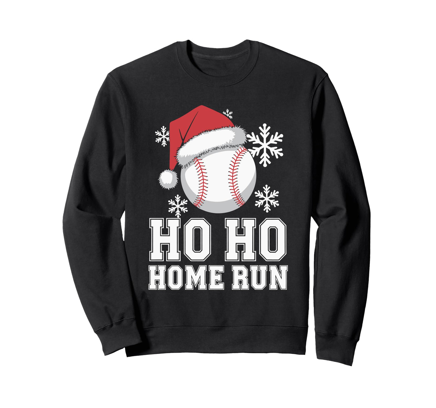Santa Baseball Home Run Sweatshirt - Graphic Print for Adults - T-Shirt, Sweatshirt, Hoodie
