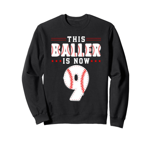 9Th Birthday Baseball Lover This Sweatshirt - Streetwear Style Unisex - T-Shirt, Sweatshirt, Hoodie