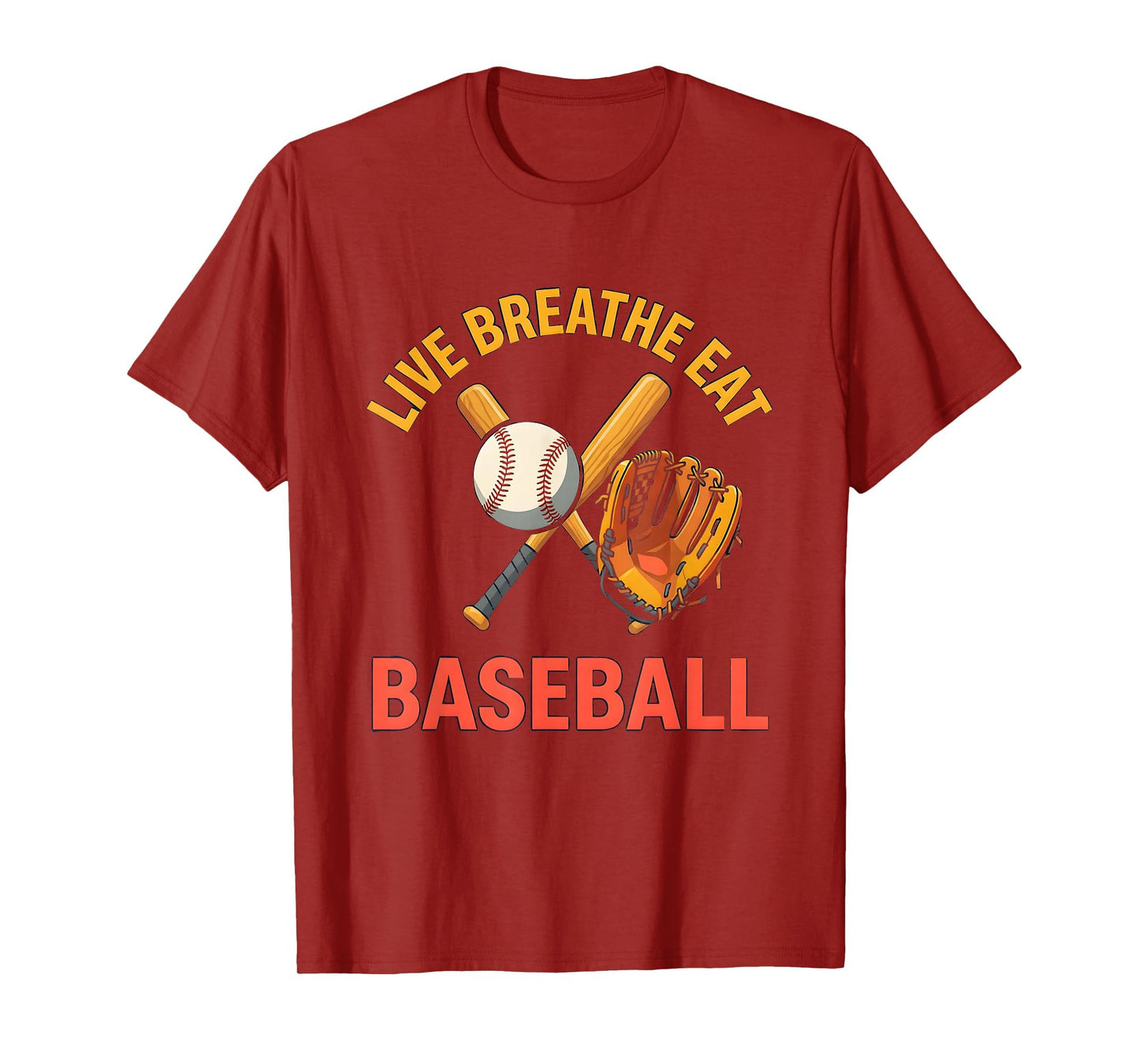 Live Breathe Eat Baseball T-Shirt - Custom Art Print for Adults - T-Shirt, Sweatshirt, Hoodie