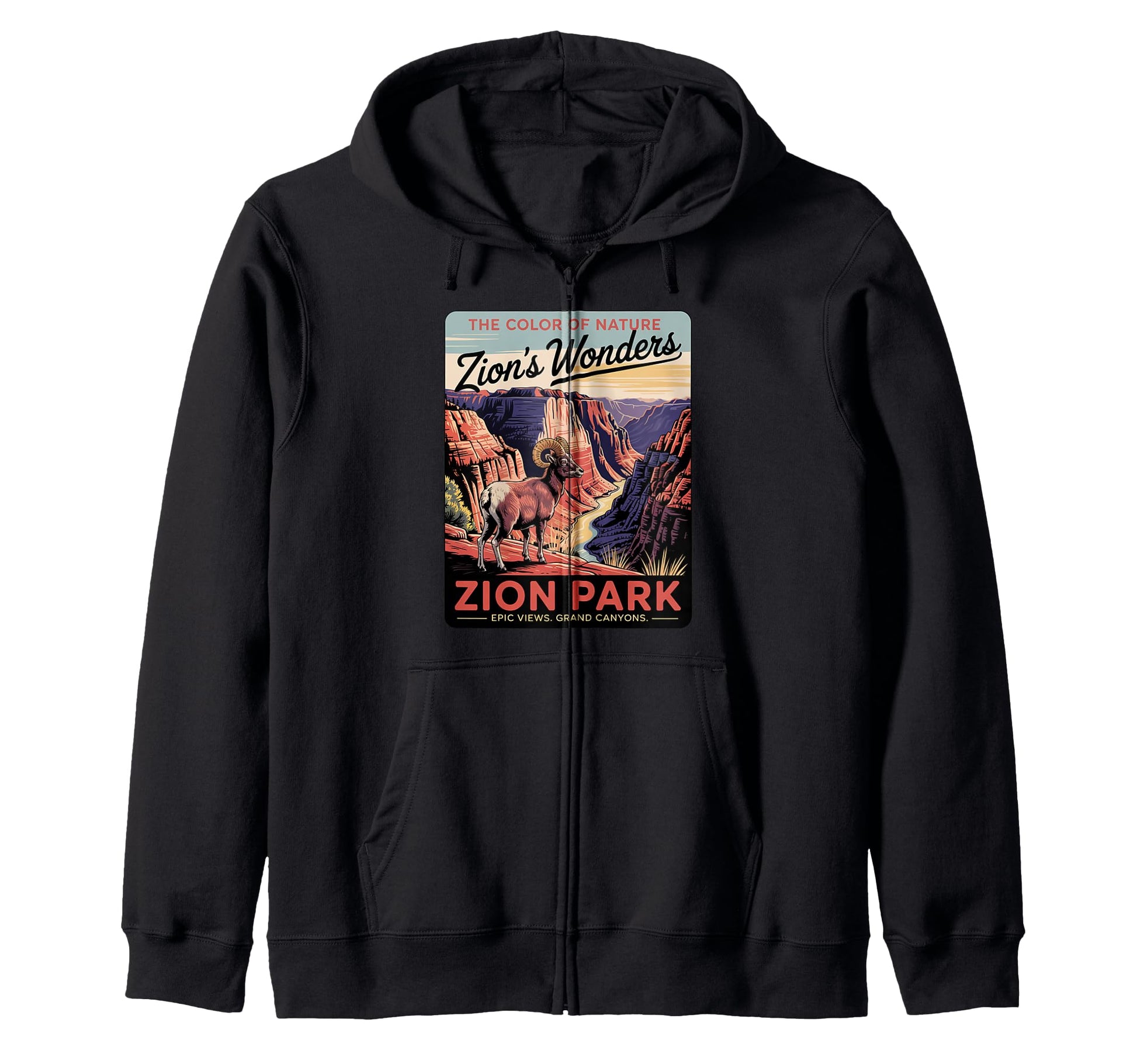 Zion National Park Canyon Cliff Adventure Hoodie - Graphic Print Men Women - T-Shirt, Sweatshirt, Hoodie