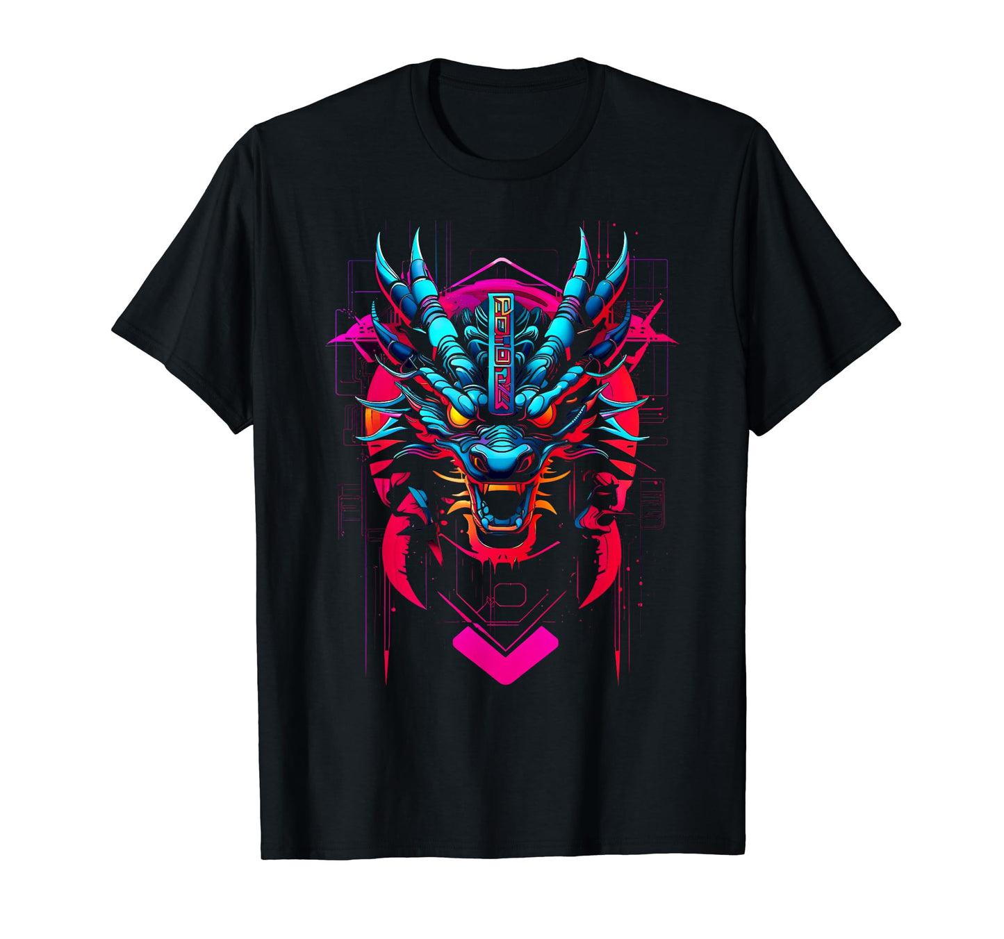 Cyberpunk Dragon Futuristic Anime Outrun T-Shirt - Unique Graphic Unisex - T-Shirt, Sweatshirt, Hoodie