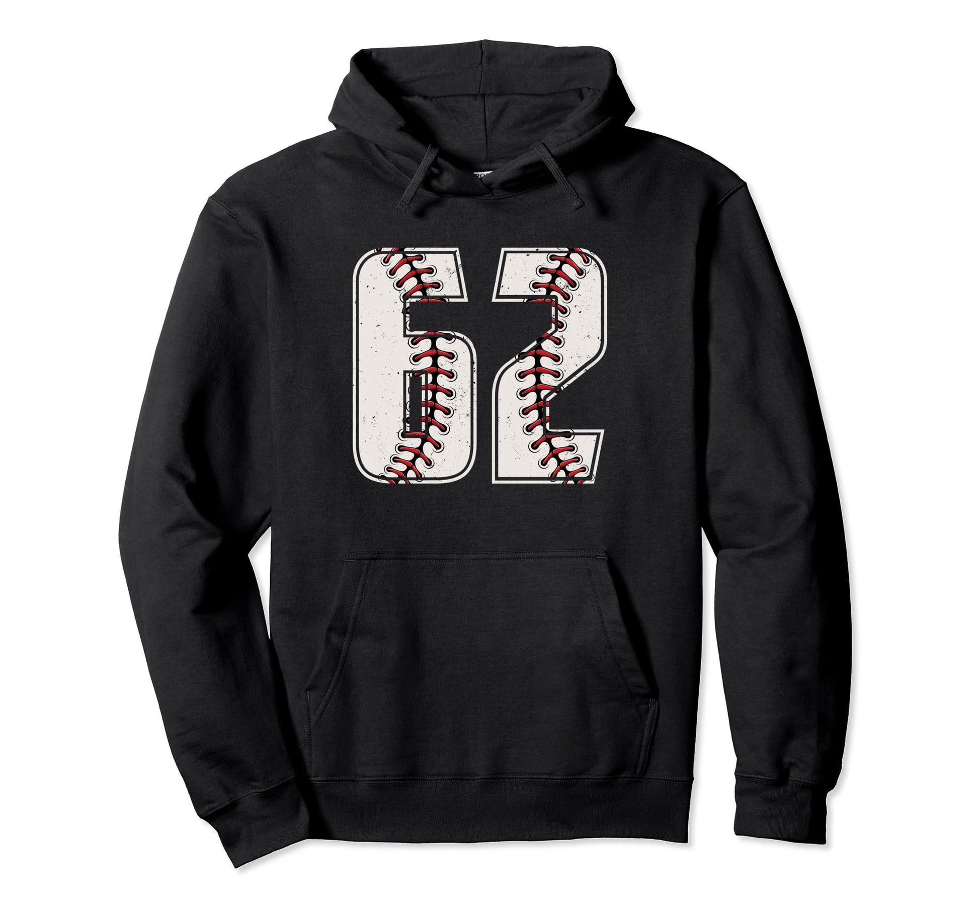 Baseball Player Number 62 Sixty Two Hoodie - Fun Novelty Design Unisex - T-Shirt, Sweatshirt, Hoodie