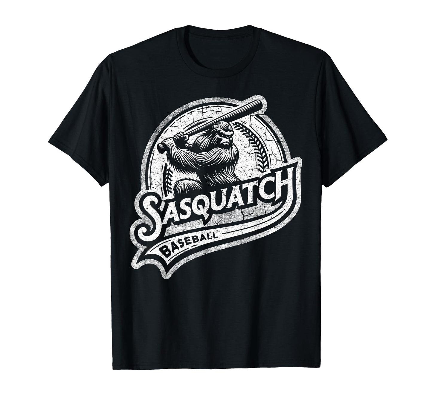 Sasquatch Baseball Squatch Funny Bigfoot T-Shirt - Trendy Graphic Unisex - T-Shirt, Sweatshirt, Hoodie