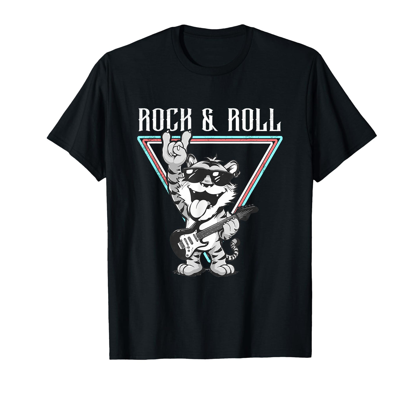 Rock Roll Hand Sign Music Guitar Hoodie - Graphic Print Men Women - T-Shirt, Sweatshirt, Hoodie