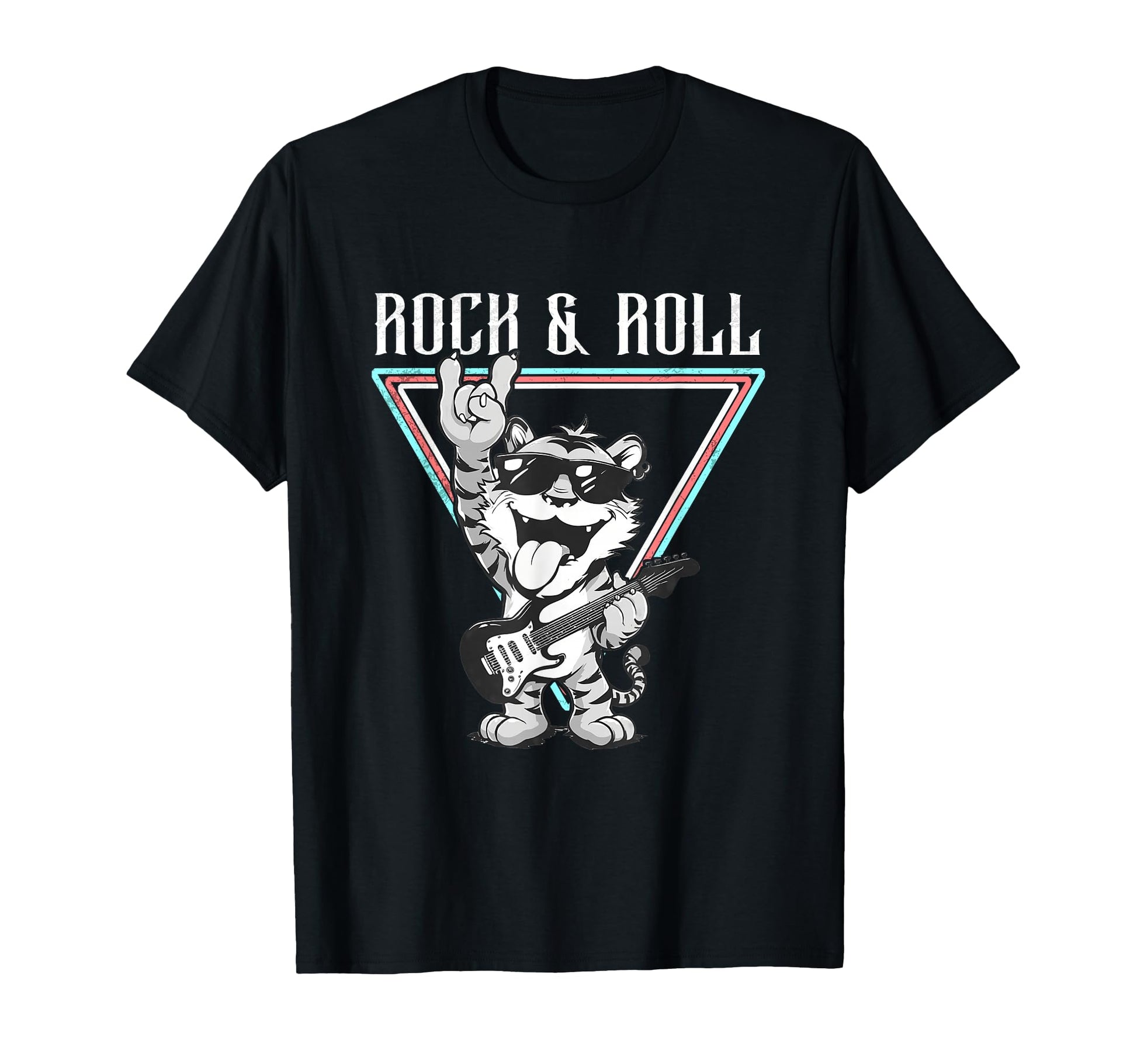 Rock Roll Hand Sign Music Guitar Hoodie - Graphic Print Men Women - T-Shirt, Sweatshirt, Hoodie