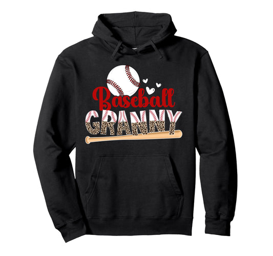 Baseball Granny Leopard Granny Hoodie - Streetwear Style for Adults - T-Shirt, Sweatshirt, Hoodie