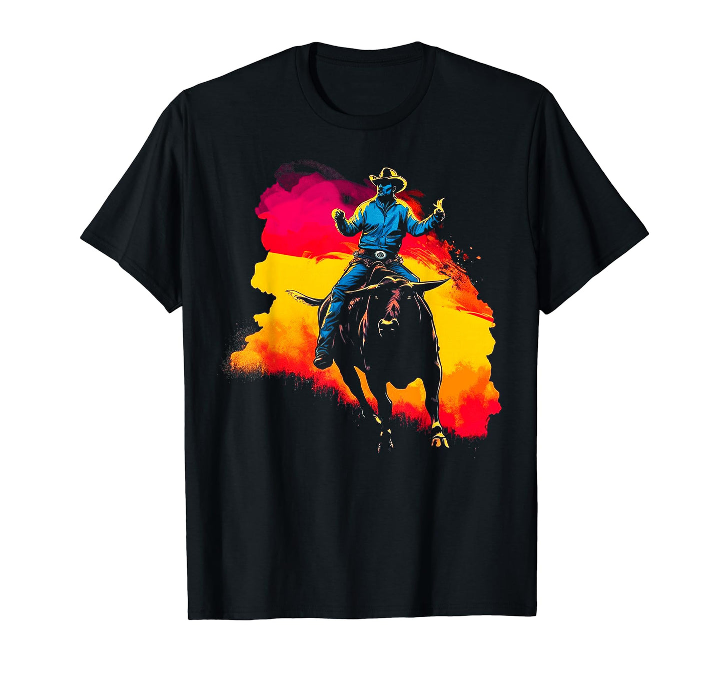 Cowboy Rodeo Horse Riding Usa T-Shirt - Casual Everyday Wear Men Women - T-Shirt, Sweatshirt, Hoodie