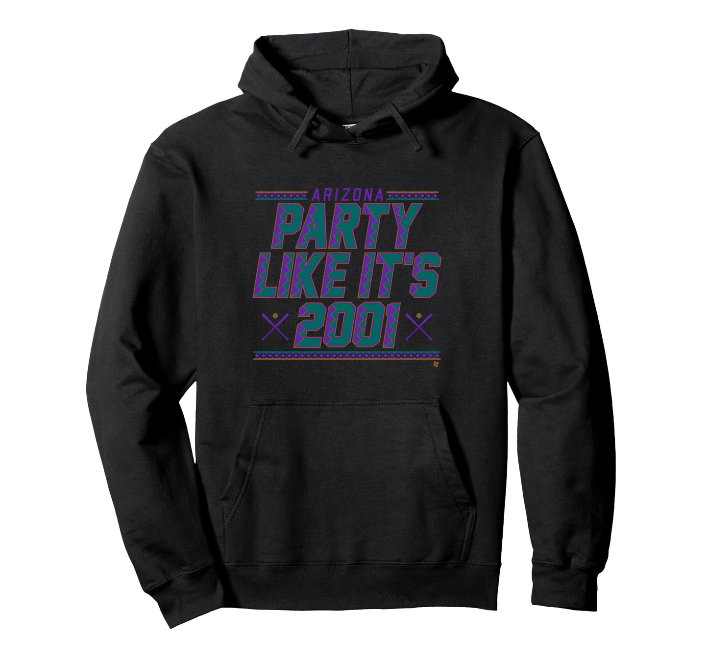 Party Like Its 2001 Arizona Baseball Hoodie - Minimalist Print for Adults - T-Shirt, Sweatshirt, Hoodie