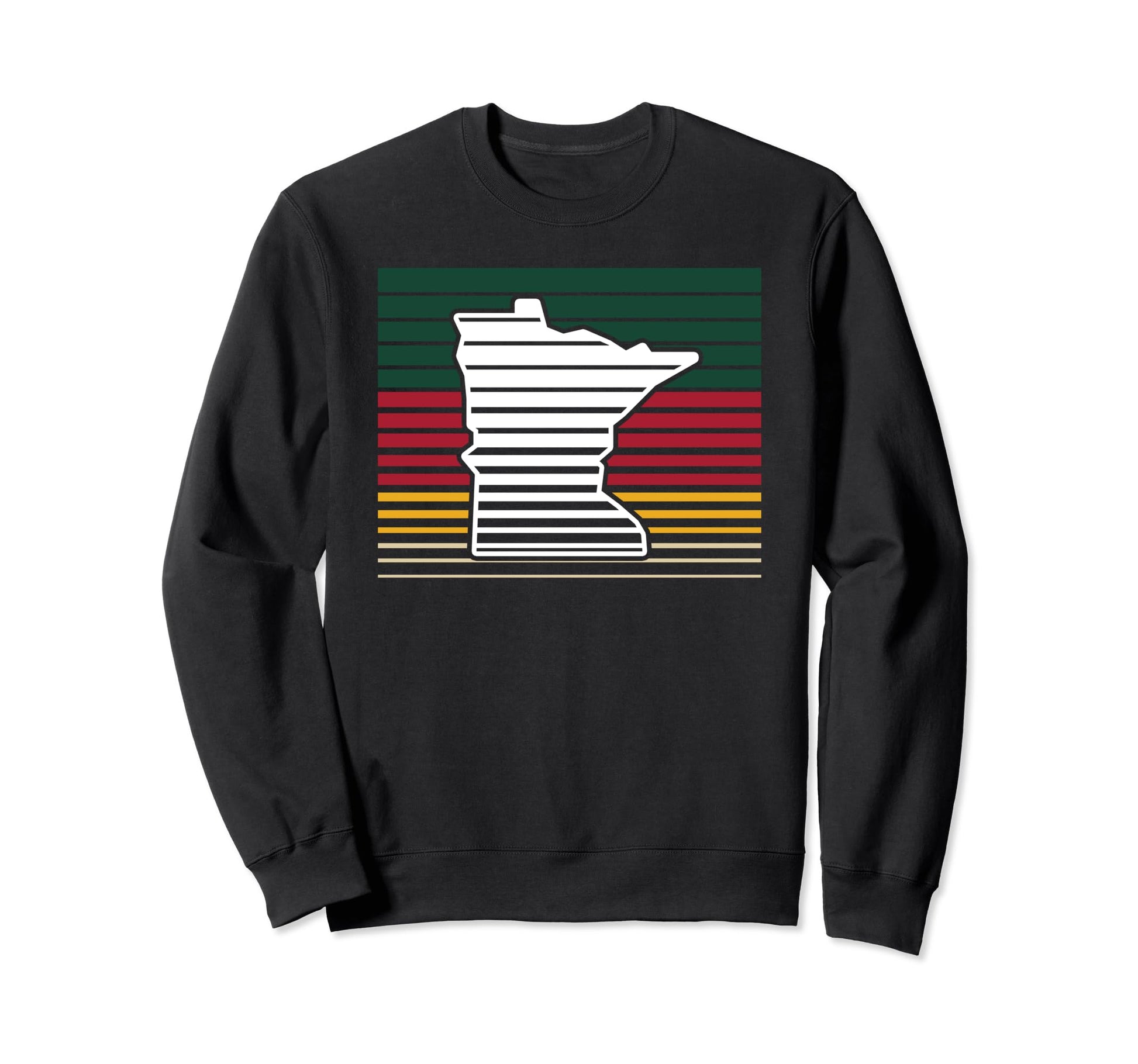 Minnesota Gradient Stripes Outline Sweatshirt - Streetwear Style Men Women - T-Shirt, Sweatshirt, Hoodie