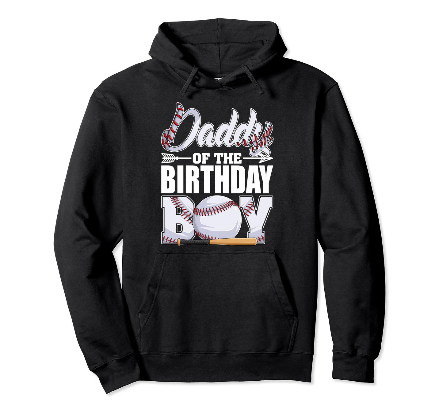 Daddy Birthday Baseball Matching Family Hoodie - Graphic Print Men Women - T-Shirt, Sweatshirt, Hoodie