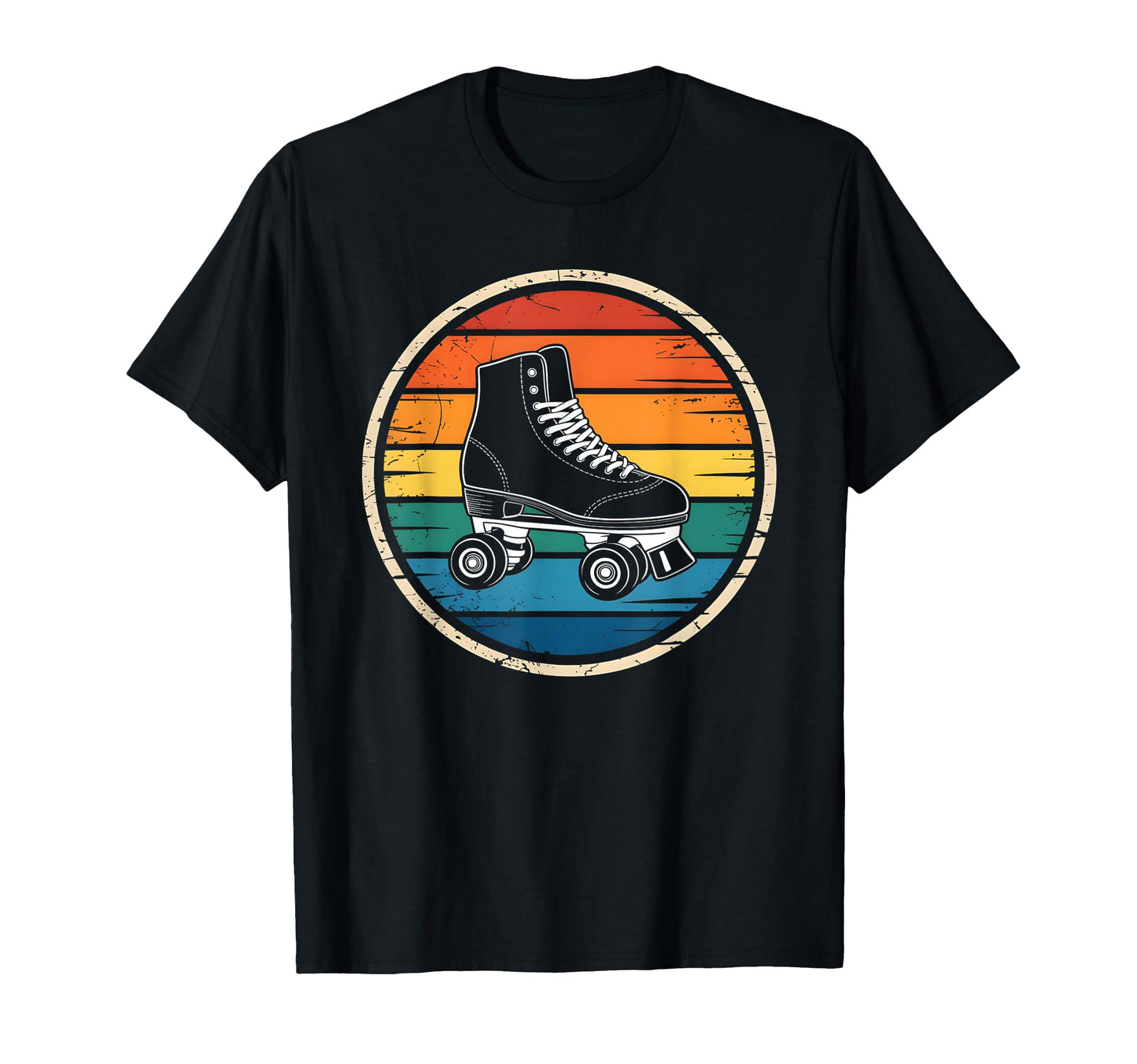 Sunset Roller Skate Shoes Silhouette T-Shirt - Novelty Apparel for Adults - T-Shirt, Sweatshirt, Hoodie