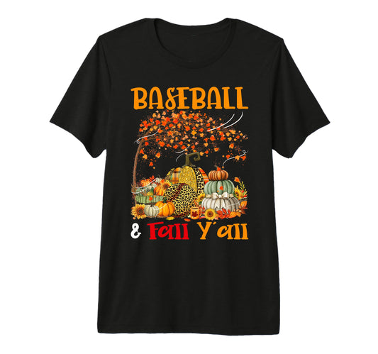 Baseball Fall Yall Leopard Pumpkins T-Shirt - Minimalist Print Unisex - T-Shirt, Sweatshirt, Hoodie
