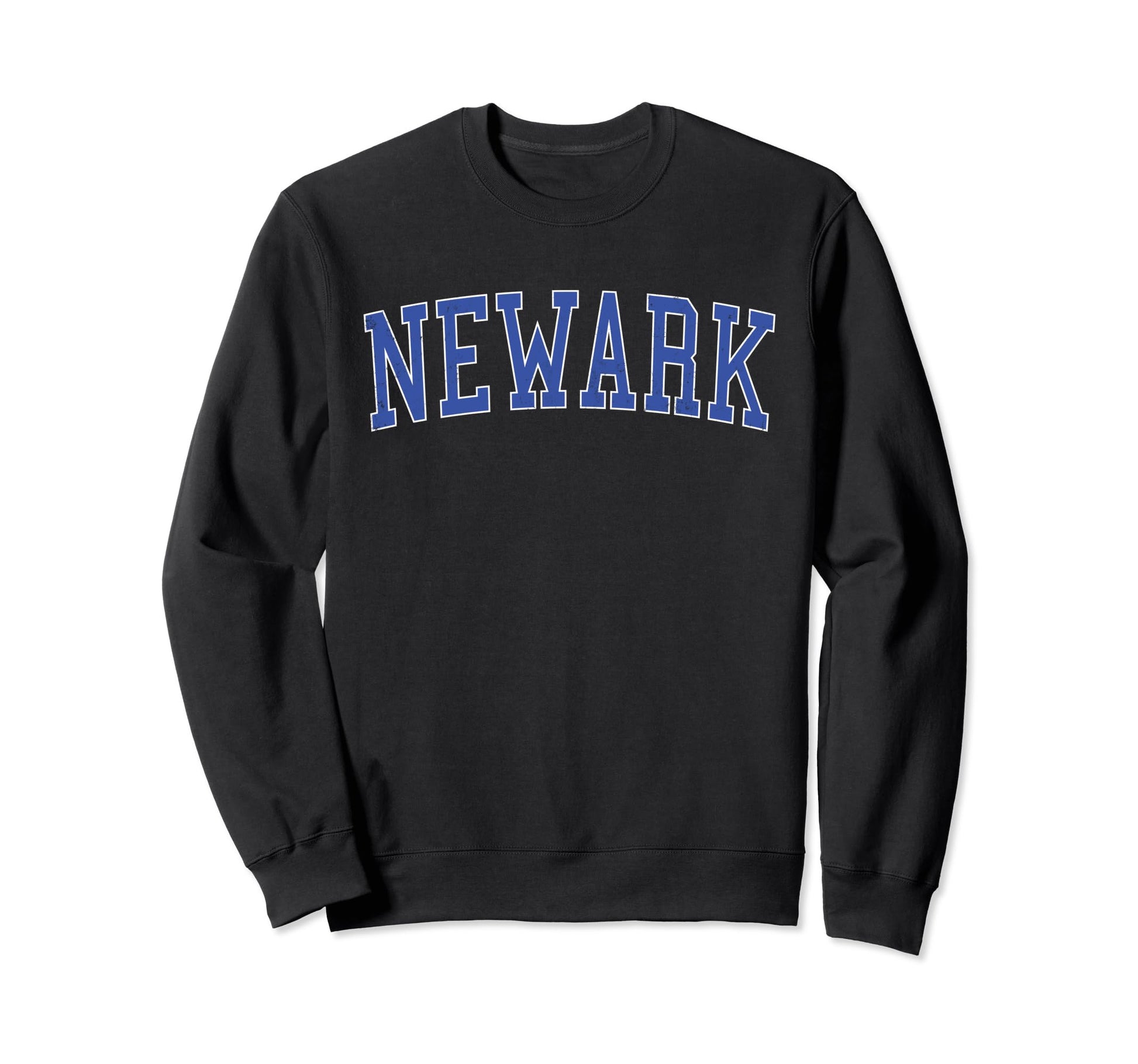 Newark De Distressed Blue Varsity Sweatshirt - Custom Art Print Unisex - T-Shirt, Sweatshirt, Hoodie