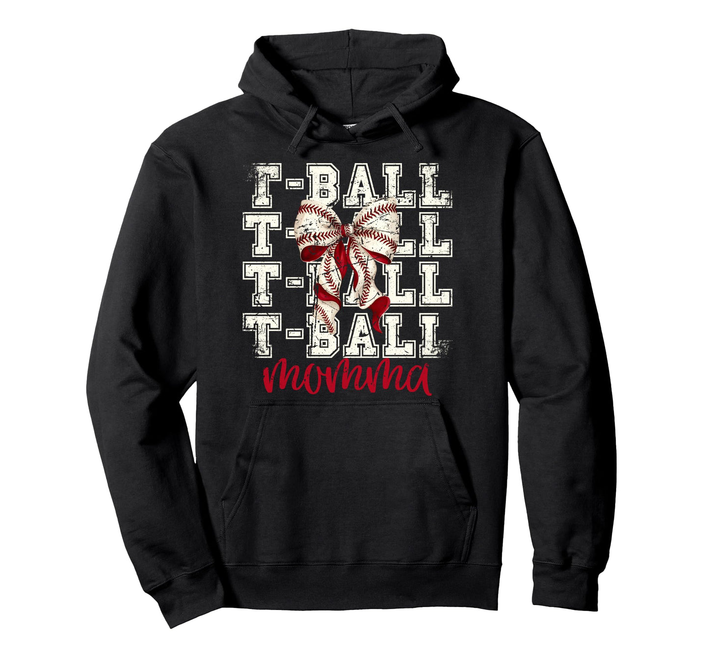 Tball Momma Teeball T Ball Coquette Hoodie - Novelty Apparel for Adults - T-Shirt, Sweatshirt, Hoodie