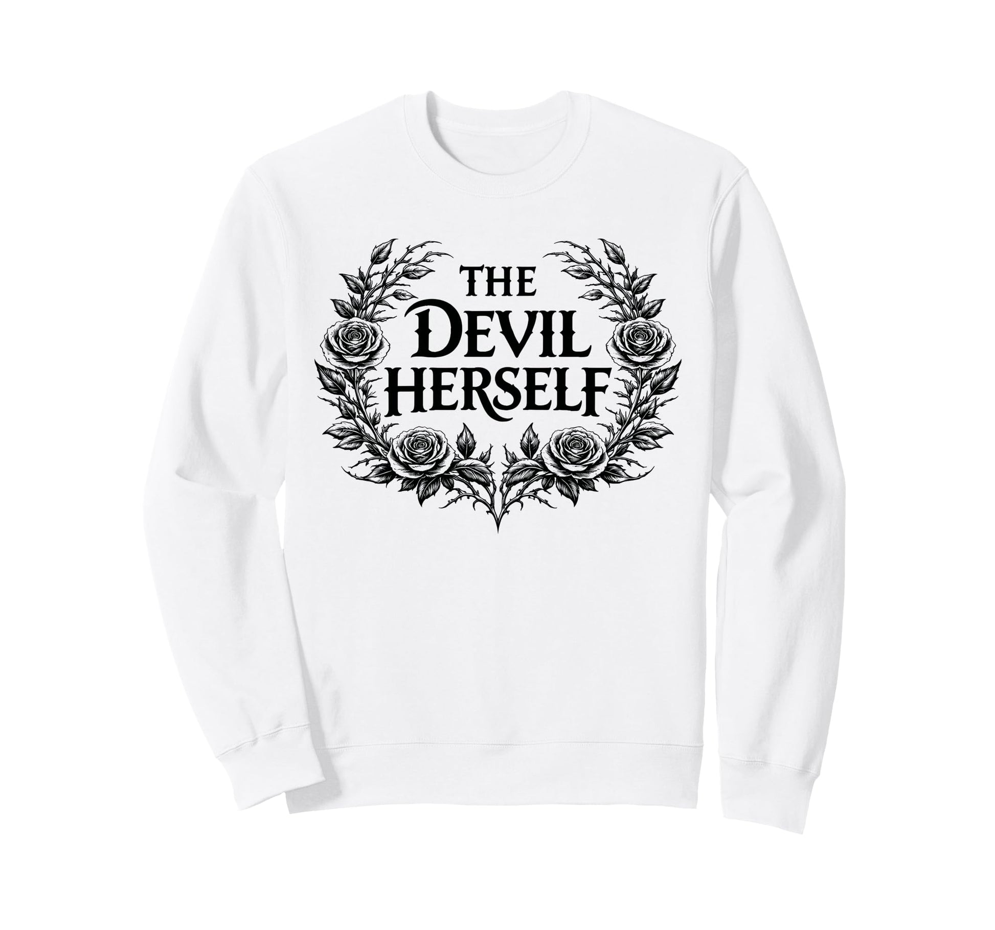 Devil Herself Occult Dark Sweatshirt - Casual Everyday Wear for Adults - T-Shirt, Sweatshirt, Hoodie