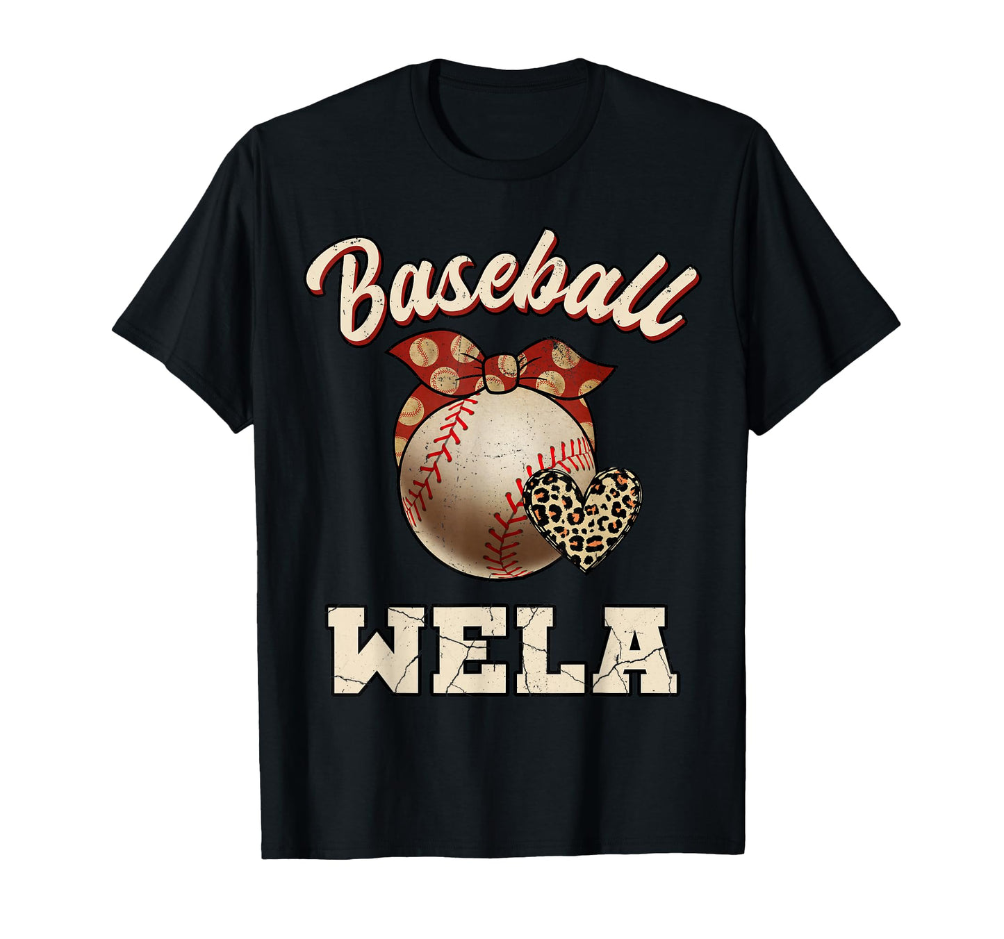 Baseball Wela Bandana Leopard Heart Fans T-Shirt - Custom Art Print Unisex - T-Shirt, Sweatshirt, Hoodie