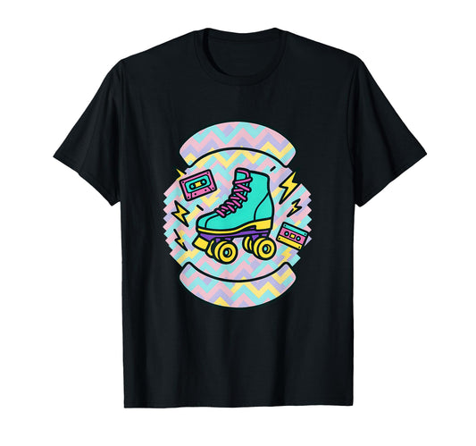 90S Roller Skate Vibes Cassette Lightning T-Shirt - Trendy Graphic Unisex - T-Shirt, Sweatshirt, Hoodie